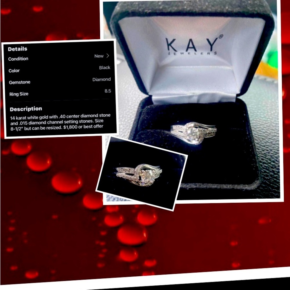 14 karat white gold Engagement/Promise Ring